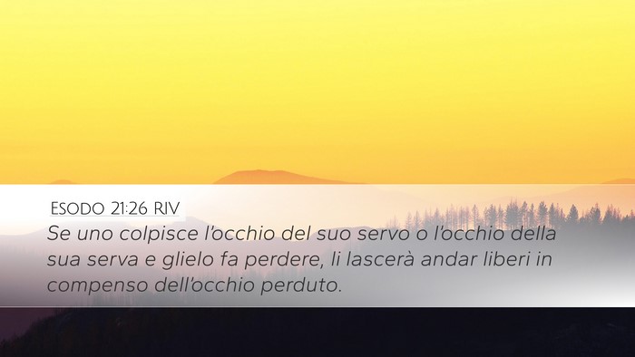 Esodo 21:26 RIV Desktop Wallpaper - Se uno colpisce l’occhio del suo servo o - Desktop Bible Verse Wallpaper
