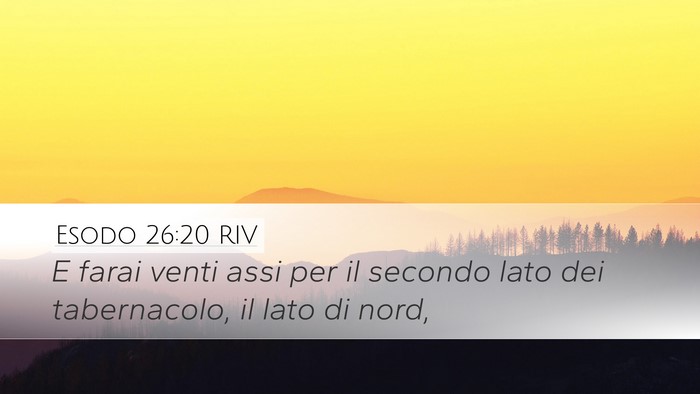 Esodo 26:20 RIV Desktop Wallpaper - E farai venti assi per il secondo lato dei - Desktop Bible Verse Wallpaper