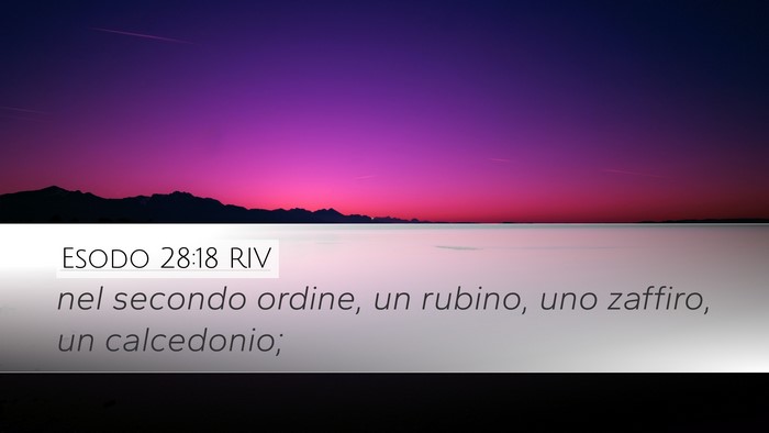 Esodo 28:18 RIV Bible Verse Image