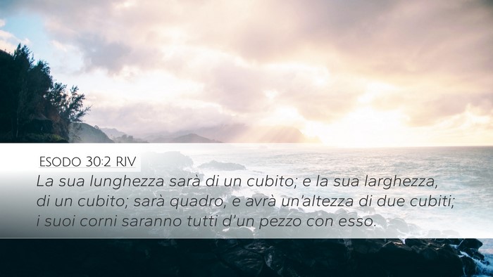 Esodo 30:2 RIV Desktop Wallpaper - La sua lunghezza sarà di un cubito; e la sua - Desktop Bible Verse Wallpaper