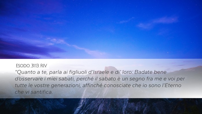 Esodo 31:13 RIV Bible Verse Image