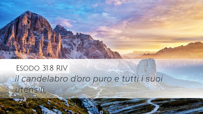 Esodo 31:8 RIV Bible Verse Image