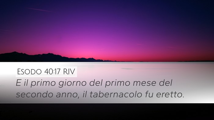 Esodo 40:17 RIV Bible Verse Image