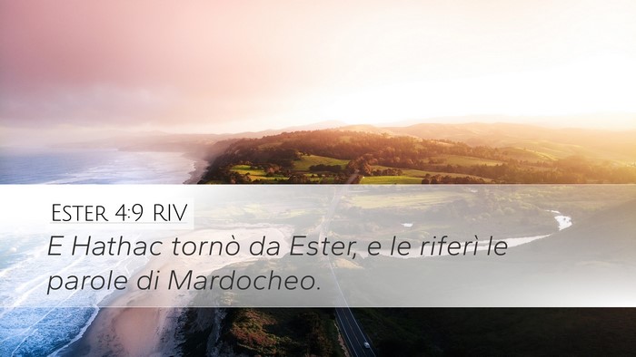 Ester 4:9 RIV Desktop Wallpaper - E Hathac tornò da Ester, e le riferì le parole - Desktop Bible Verse Wallpaper
