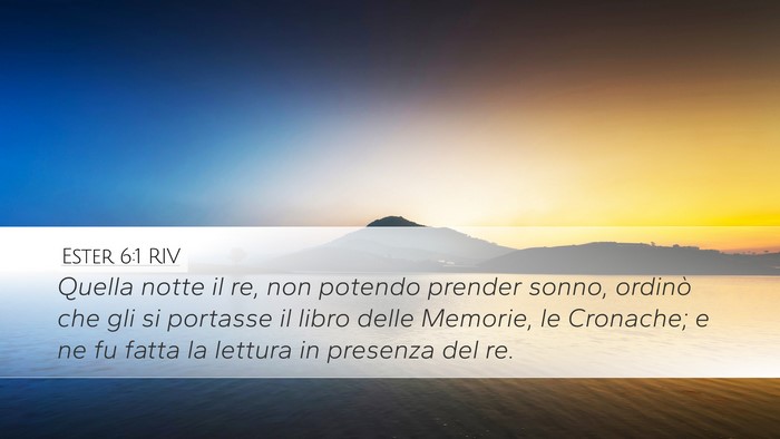 Ester 6:1 RIV Bible Verse Image