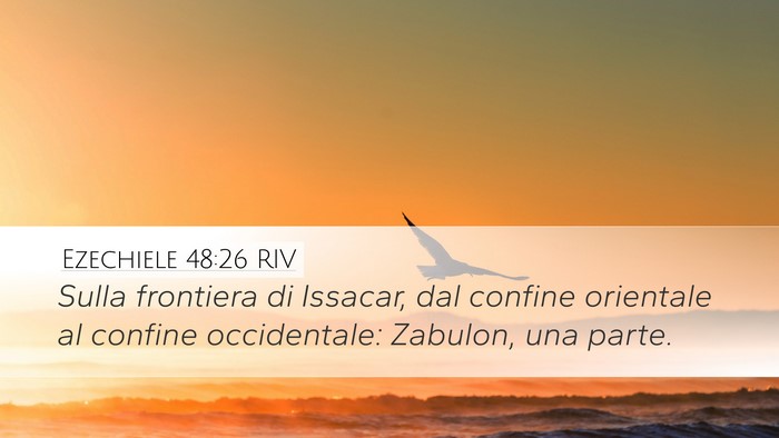 Ezechiele 48:26 RIV Desktop Wallpaper - Sulla frontiera di Issacar, dal confine orientale - Desktop Bible Verse Wallpaper