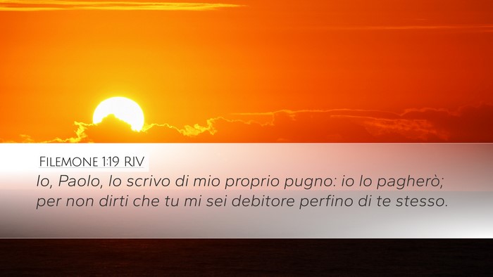 Filemone 1:19 RIV Desktop Wallpaper - Io, Paolo, lo scrivo di mio proprio pugno: io lo - Desktop Bible Verse Wallpaper