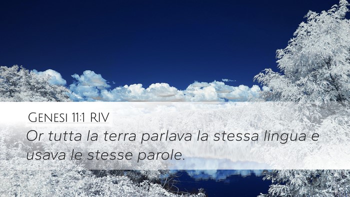 Genesi 11:1 RIV Desktop Wallpaper - Or tutta la terra parlava la stessa lingua e - Desktop Bible Verse Wallpaper