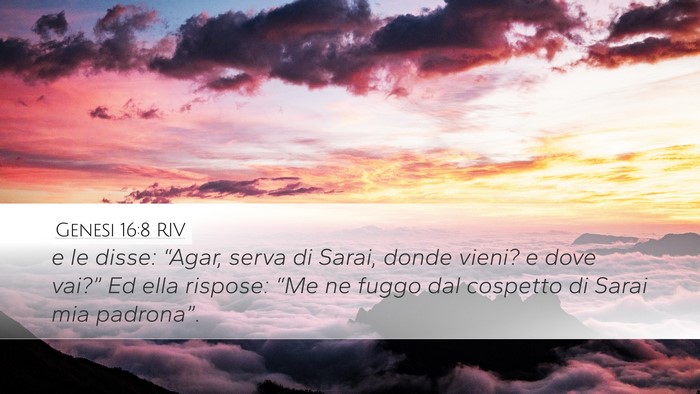 Genesi 16:8 RIV Bible Verse Image