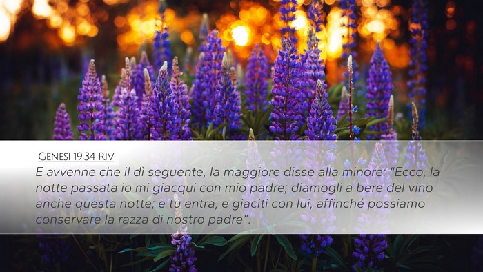 Genesi 19:34 RIV Desktop Wallpaper - E avvenne che il dì seguente, la maggiore disse - Desktop Bible Verse Wallpaper