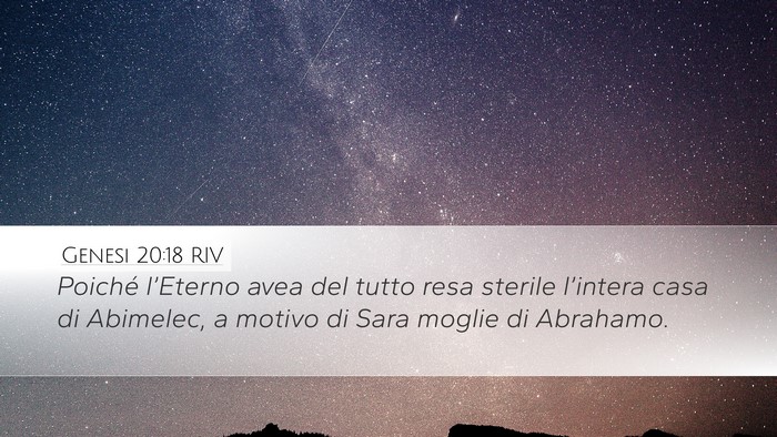 Genesi 20:18 RIV Bible Verse Image
