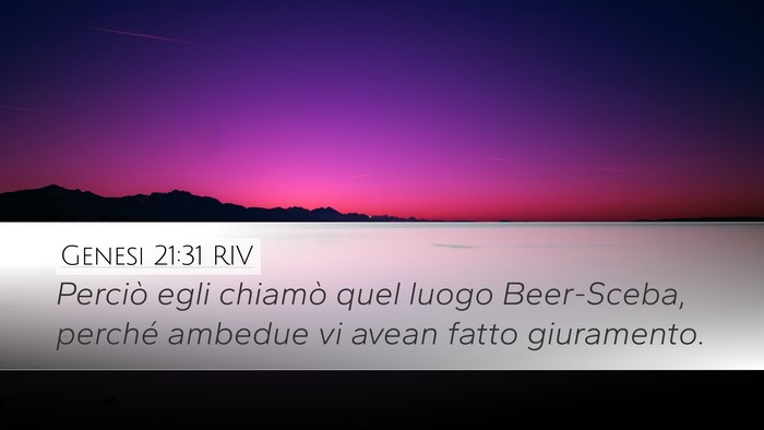 Genesi 21:31 RIV Bible Verse Image