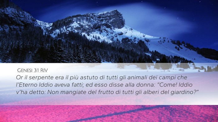 Genesi 3:1 RIV Desktop Wallpaper - Or il serpente era il più astuto di tutti gli - Desktop Bible Verse Wallpaper