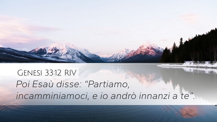 Genesi 33:12 RIV Desktop Wallpaper - Poi Esaù disse: “Partiamo, incamminiamoci, e - Desktop Bible Verse Wallpaper