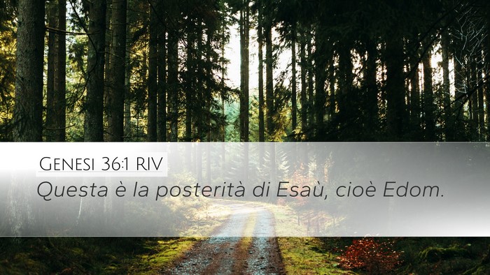 Genesi 36:1 RIV Desktop Wallpaper - Questa è la posterità di Esaù, cioè - Desktop Bible Verse Wallpaper