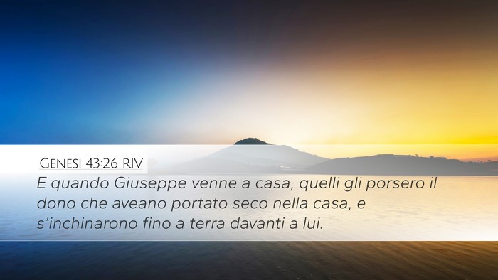 Genesi 43:26 RIV Bible Verse Image