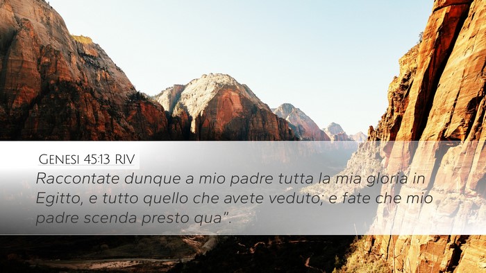 Genesi 45:13 RIV Bible Verse Image
