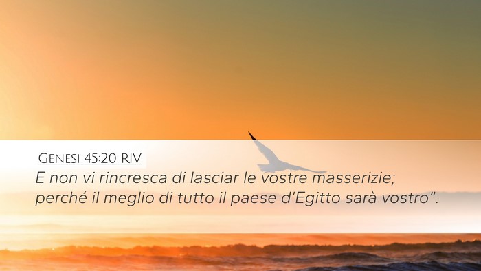 Genesi 45:20 RIV Desktop Wallpaper - E non vi rincresca di lasciar le vostre - Desktop Bible Verse Wallpaper