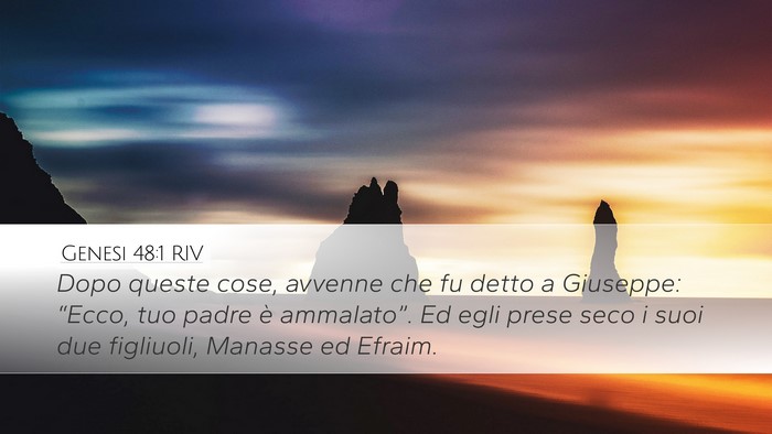 Genesi 48:1 RIV Desktop Wallpaper - Dopo queste cose, avvenne che fu detto a - Desktop Bible Verse Wallpaper
