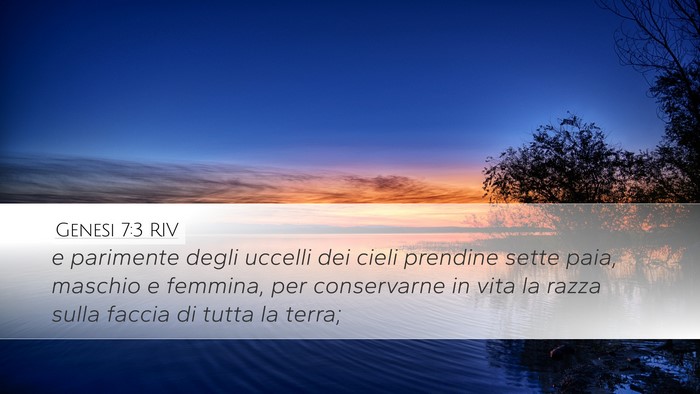 Genesi 7:3 RIV Desktop Wallpaper - e parimente degli uccelli dei cieli prendine - Desktop Bible Verse Wallpaper