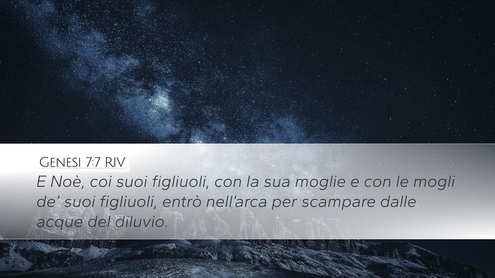 Genesi 7:7 RIV Bible Verse Image