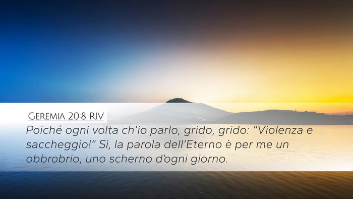 Geremia 20:8 RIV Bible Verse Image