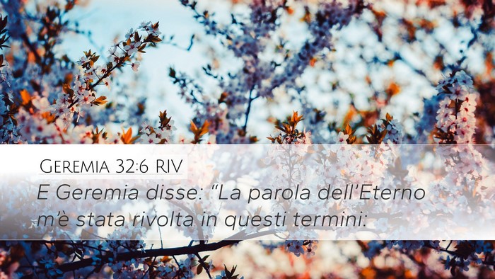 Geremia 32:6 RIV Bible Verse Image