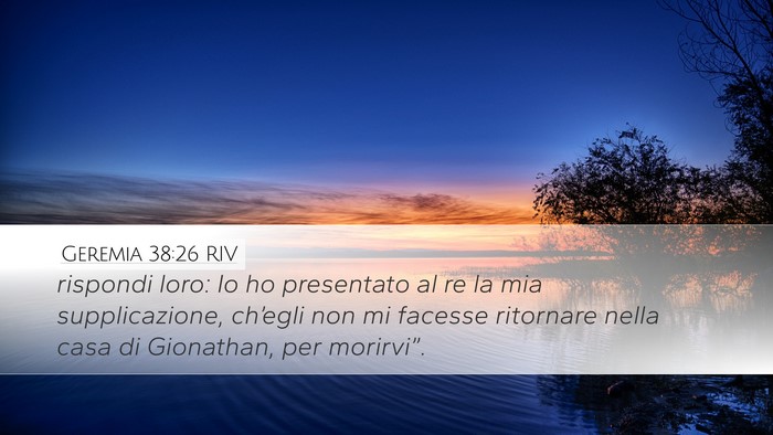 Geremia 38:26 RIV Desktop Wallpaper - rispondi loro: Io ho presentato al re la mia - Desktop Bible Verse Wallpaper