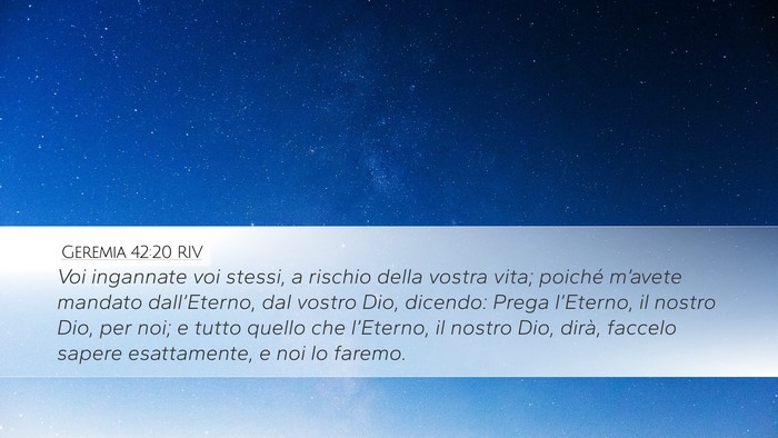 Geremia 42:20 RIV Bible Verse Image