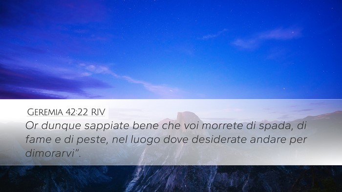 Geremia 42:22 RIV Bible Verse Image