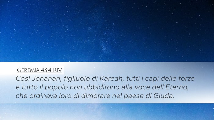 Geremia 43:4 RIV Bible Verse Image