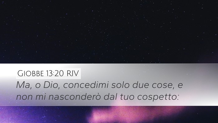 Giobbe 13:20 RIV Desktop Wallpaper - Ma, o Dio, concedimi solo due cose, e non mi - Desktop Bible Verse Wallpaper