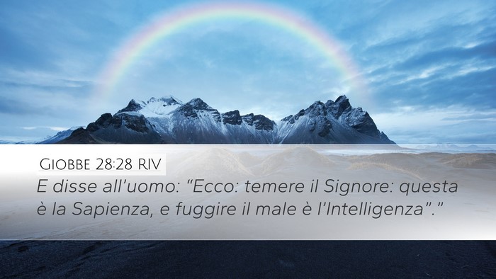 Giobbe 28:28 RIV Bible Verse Image