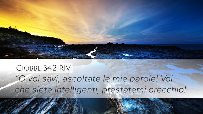 Giobbe 34:2 RIV Bible Verse Image