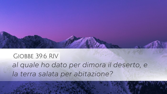 Giobbe 39:6 RIV Desktop Wallpaper - al quale ho dato per dimora il deserto, e la - Desktop Bible Verse Wallpaper