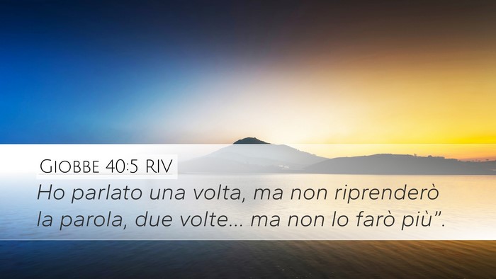 Giobbe 40:5 RIV Bible Verse Image