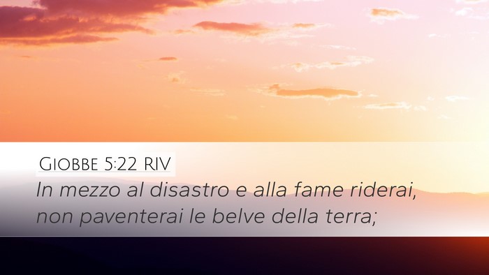 Giobbe 5:22 RIV Desktop Wallpaper - In mezzo al disastro e alla fame riderai, non - Desktop Bible Verse Wallpaper