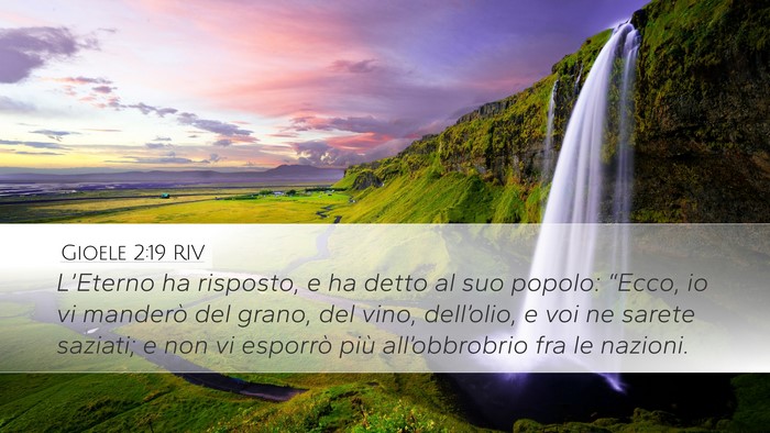 Gioele 2:19 RIV Desktop Wallpaper - L’Eterno ha risposto, e ha detto al suo popolo: - Desktop Bible Verse Wallpaper