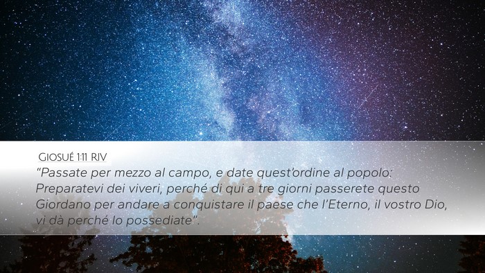 Giosué 1:11 RIV Bible Verse Image