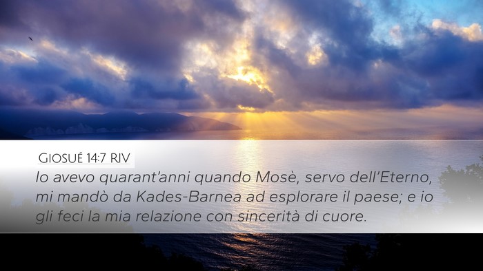 Giosué 14:7 RIV Desktop Wallpaper - Io avevo quarant’anni quando Mosè, servo - Desktop Bible Verse Wallpaper