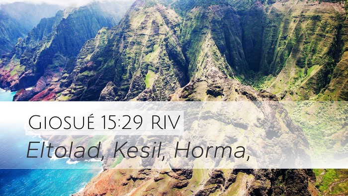 Giosué 15:29 RIV Desktop Wallpaper - Eltolad, Kesil, - Desktop Bible Verse Wallpaper
