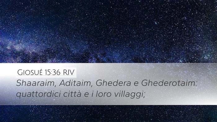 Giosué 15:36 RIV Bible Verse Image