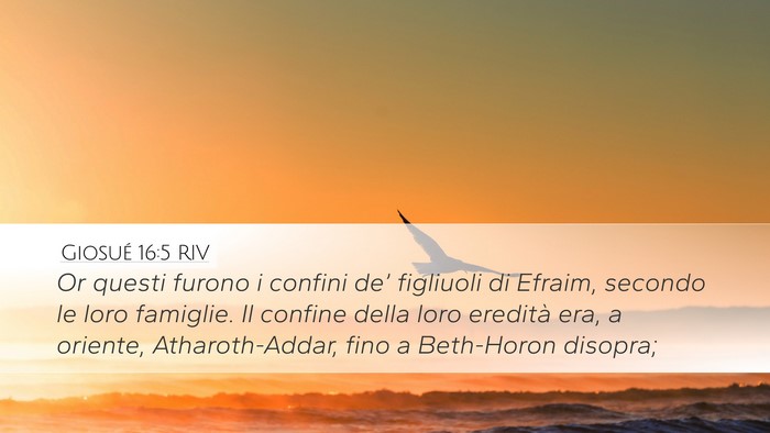 Giosué 16:5 RIV Bible Verse Image