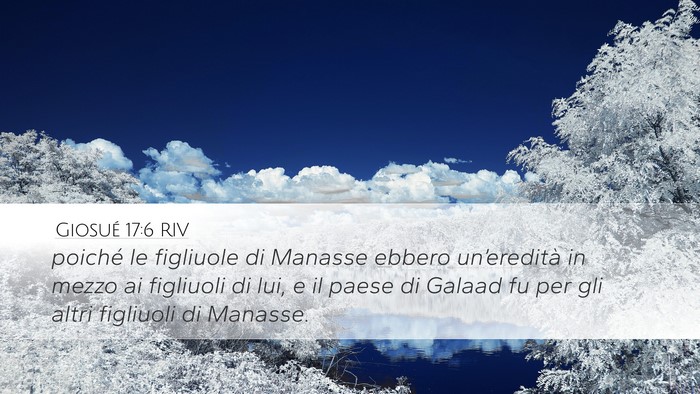 Giosué 17:6 RIV Desktop Wallpaper - poiché le figliuole di Manasse ebbero - Desktop Bible Verse Wallpaper