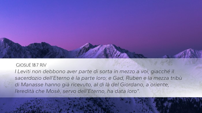 Giosué 18:7 RIV Desktop Wallpaper - I Leviti non debbono aver parte di sorta in mezzo - Desktop Bible Verse Wallpaper