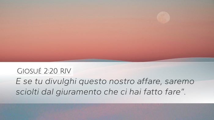 Giosué 2:20 RIV Bible Verse Image