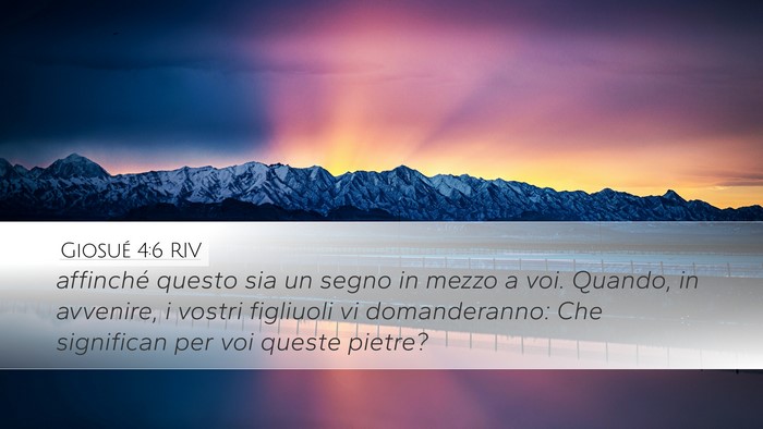 Giosué 4:6 RIV Bible Verse Image