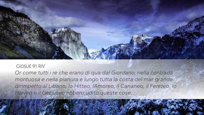 Giosué 9:1 RIV Bible Verse Image