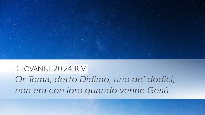 Giovanni 20:24 RIV Bible Verse Image