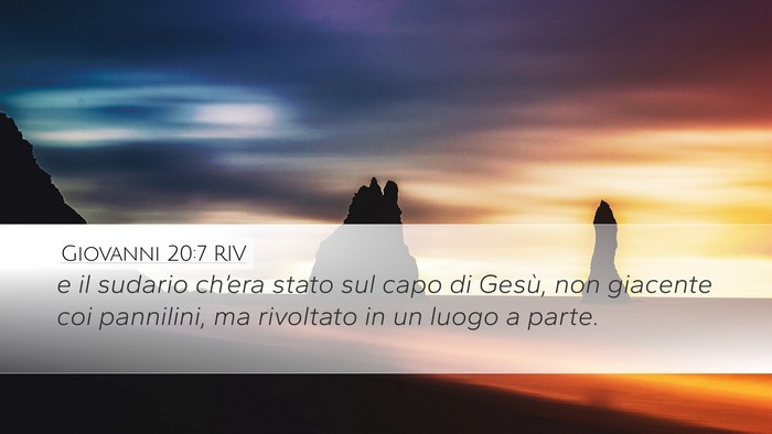 Giovanni 20:7 RIV Desktop Wallpaper - e il sudario ch’era stato sul capo di Gesù, - Desktop Bible Verse Wallpaper